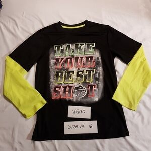 New Balance boys size 14/16 long sleeved shirt,